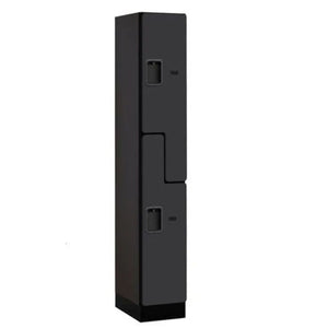 Wood Lockers: Designer Wood Locker - 'S' Style - 2 Tier, 1 Wide - Black - Salsbury Industries