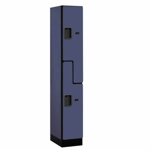 Wood Lockers: Designer Wood Locker - 'S' Style - 2 Tier, 1 Wide - Blue - Salsbury Industries