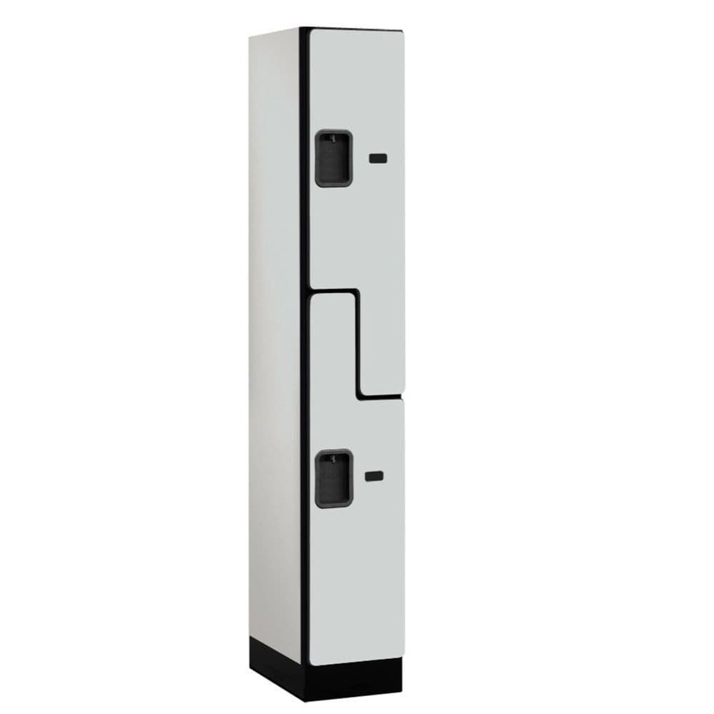 Wood Lockers: Designer Wood Locker - 'S' Style - 2 Tier, 1 Wide - Gray - Salsbury Industries