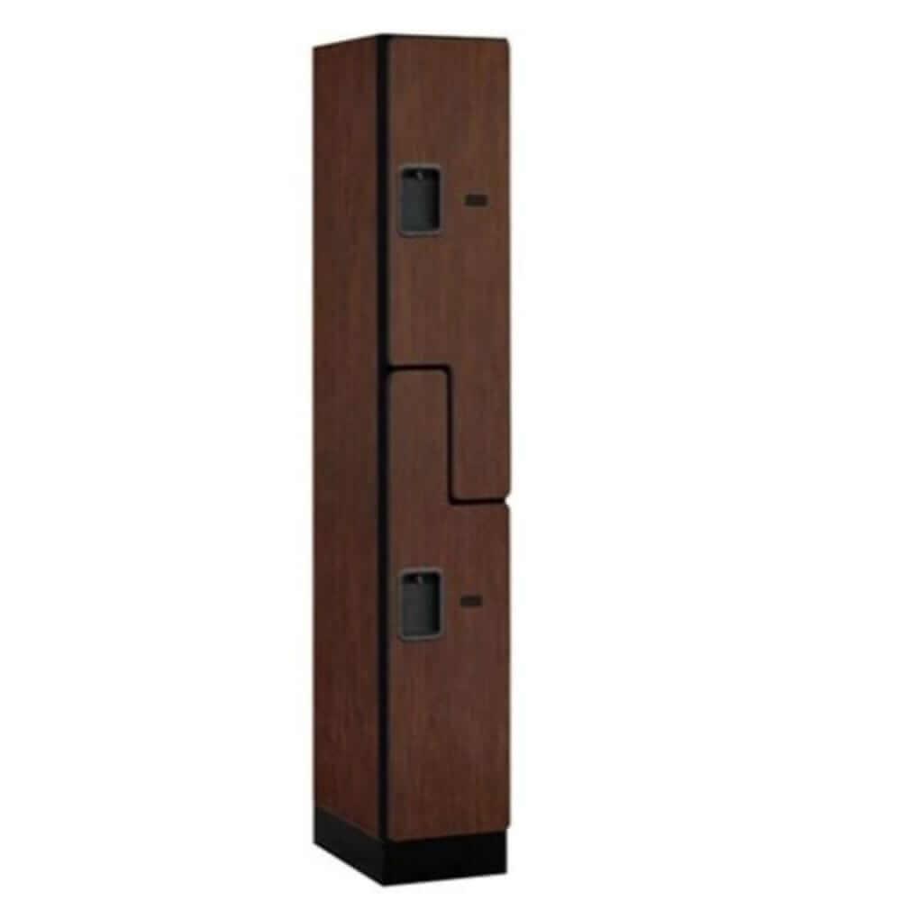 Wood Lockers: Designer Wood Locker - 'S' Style - 2 Tier, 1 Wide - Mahogany - Salsbury Industries