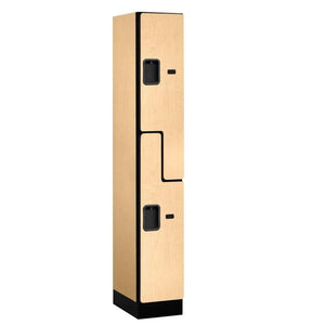 Wood Lockers: Designer Wood Locker - 'S' Style - 2 Tier, 1 Wide - Maple - Salsbury Industries