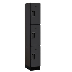Wood Lockers: Designer Wood Locker - 3 Tier, 1 Wide - Black - Salsbury Industries