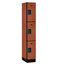 Load image into Gallery viewer, Wood Lockers: Designer Wood Locker - 3 Tier, 1 Wide - Cherry - Salsbury Industries