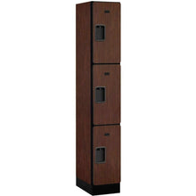 Load image into Gallery viewer, Wood Lockers: Designer Wood Locker - 3 Tier, 1 Wide - Mahogany - Salsbury Industries