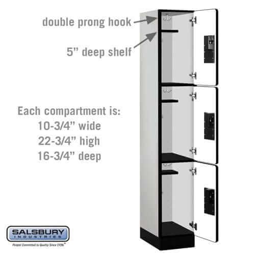 Salsbury Industries Designer Wood Locker — 3 Tier, 1 Wide YourLockerStore