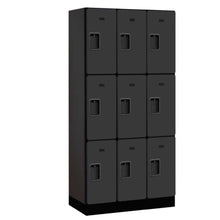 Load image into Gallery viewer, Wood Lockers: Designer Wood Locker - 3 Tier, 3 Wide - Black - Salsbury Industries