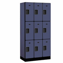 Load image into Gallery viewer, Wood Lockers: Designer Wood Locker - 3 Tier, 3 Wide - Blue - Salsbury Industries