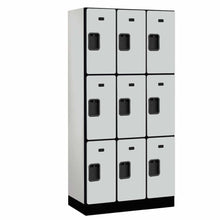 Load image into Gallery viewer, Wood Lockers: Designer Wood Locker - 3 Tier, 3 Wide - Gray - Salsbury Industries