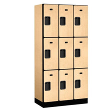 Load image into Gallery viewer, Wood Lockers: Designer Wood Locker - 3 Tier, 3 Wide - Maple - Salsbury Industries