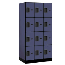 Load image into Gallery viewer, Wood Lockers: Designer Wood Locker - 4 Tier, 3 Wide - Blue - Salsbury Industries