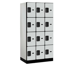 Load image into Gallery viewer, Wood Lockers: Designer Wood Locker - 4 Tier, 3 Wide - Gray - Salsbury Industries