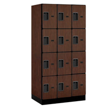 Load image into Gallery viewer, Wood Lockers: Designer Wood Locker - 4 Tier, 3 Wide - Mahogany - Salsbury Industries