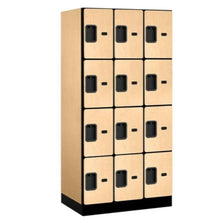 Load image into Gallery viewer, Wood Lockers: Designer Wood Locker - 4 Tier, 3 Wide - Maple - Salsbury Industries