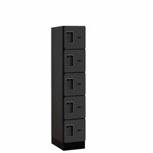 Load image into Gallery viewer, Wood Lockers: Designer Wood Locker - 5 Tier, 1 Wide - Black - Salsbury Industries