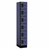 Wood Lockers: Designer Wood Locker - 6 Tier, 1 Wide - Blue - Salsbury Industries