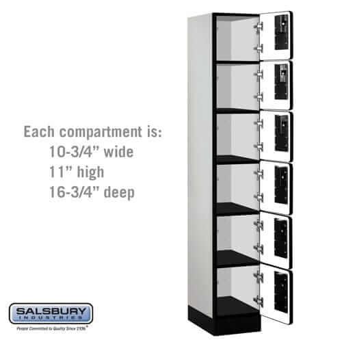 Salsbury Industries Designer Wood Locker — Box Style — 6 Tier, 1 Wide YourLockerStore