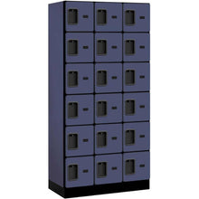 Load image into Gallery viewer, Wood Lockers: Designer Wood Locker - 6 Tier, 3 Wide - Blue - Salsbury Industries