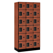 Load image into Gallery viewer, Wood Lockers: Designer Wood Locker - 6 Tier, 3 Wide - Cherry - Salsbury Industries