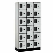 Load image into Gallery viewer, Wood Lockers: Designer Wood Locker - 6 Tier, 3 Wide - Gray - Salsbury Industries