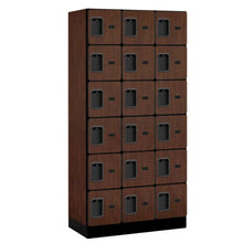 Load image into Gallery viewer, Wood Lockers: Designer Wood Locker - 6 Tier, 3 Wide - Mahogany - Salsbury Industries