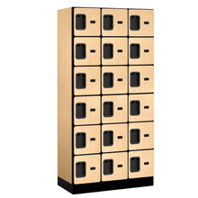 Load image into Gallery viewer, Wood Lockers: Designer Wood Locker - 6 Tier, 3 Wide - Maple - Salsbury Industries