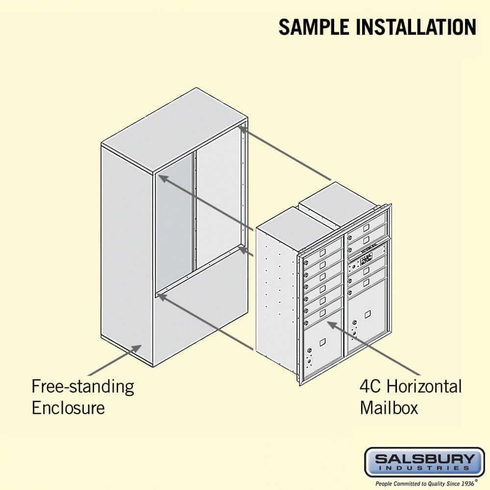Salsbury Industries Free-Standing 4C Horizontal Mailbox with USPS Access — 10 Door High [10 Doors and 2 Parcel Lockers] YourLockerStore