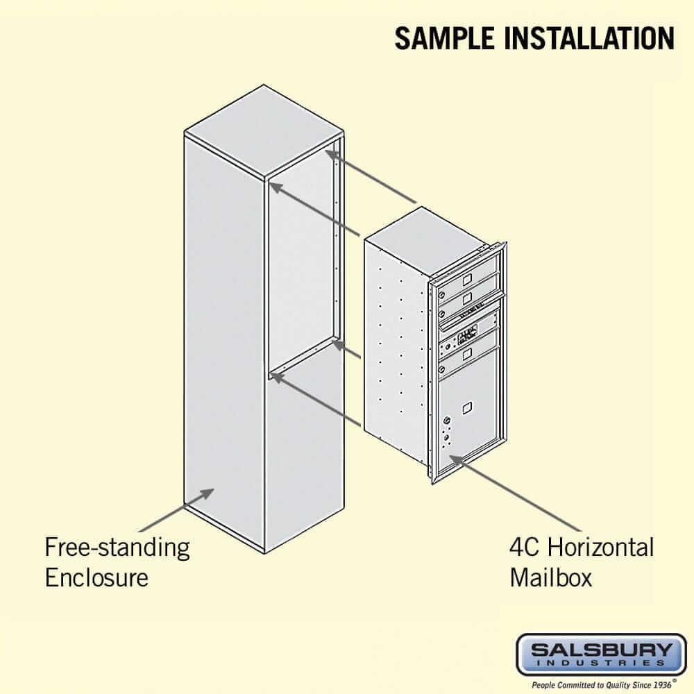 Salsbury Industries Free-Standing 4C Horizontal Mailbox with USPS Access — 10 Door High [3 Doors and 1 Parcel Locker] YourLockerStore