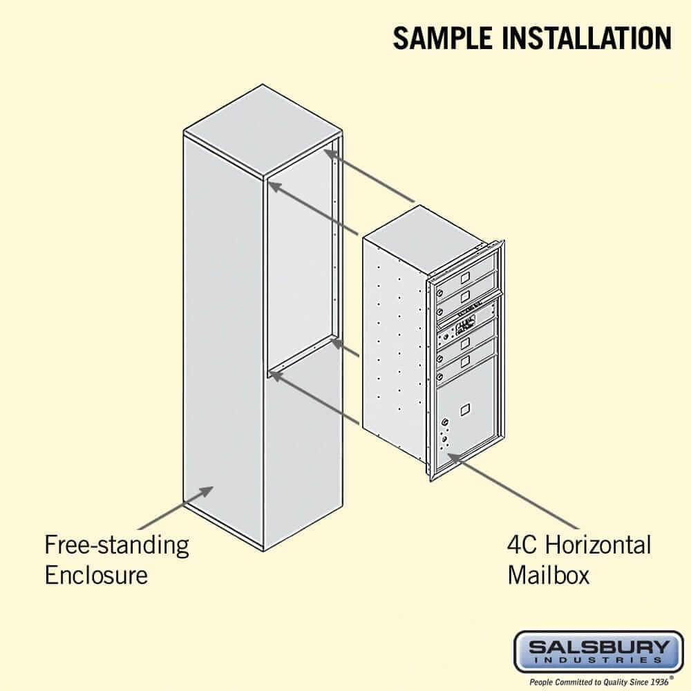 Salsbury Industries Free-Standing 4C Horizontal Mailbox with USPS Access — 10 Door High [4 Doors and 1 Parcel Locker] YourLockerStore