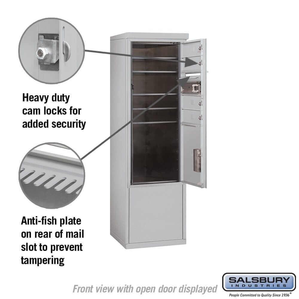 Salsbury Industries Free-Standing 4C Horizontal Mailbox with USPS Access — 10 Door High [4 Doors and 1 Parcel Locker] YourLockerStore