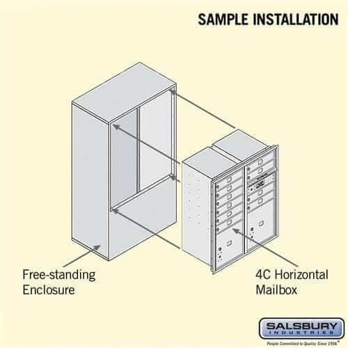 Salsbury Industries Free-Standing 4C Horizontal Mailbox with USPS Access — 10 Door High [9 Doors and 2 Parcel Lockers] YourLockerStore