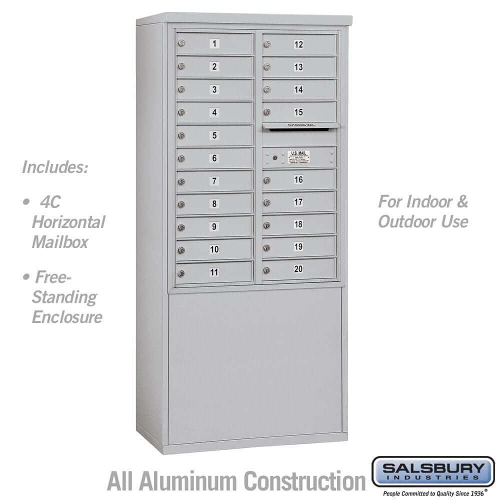 Salsbury Industries Free-Standing 4C Horizontal Mailbox with USPS Access — 11 Door High [20 Doors] 3911D-20AFU 820996607713 YourLockerStore