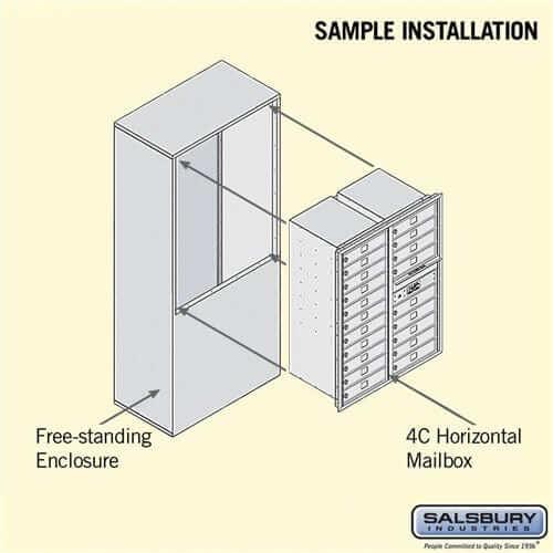 Salsbury Industries Free-Standing 4C Horizontal Mailbox with USPS Access — 11 Door High [20 Doors] YourLockerStore