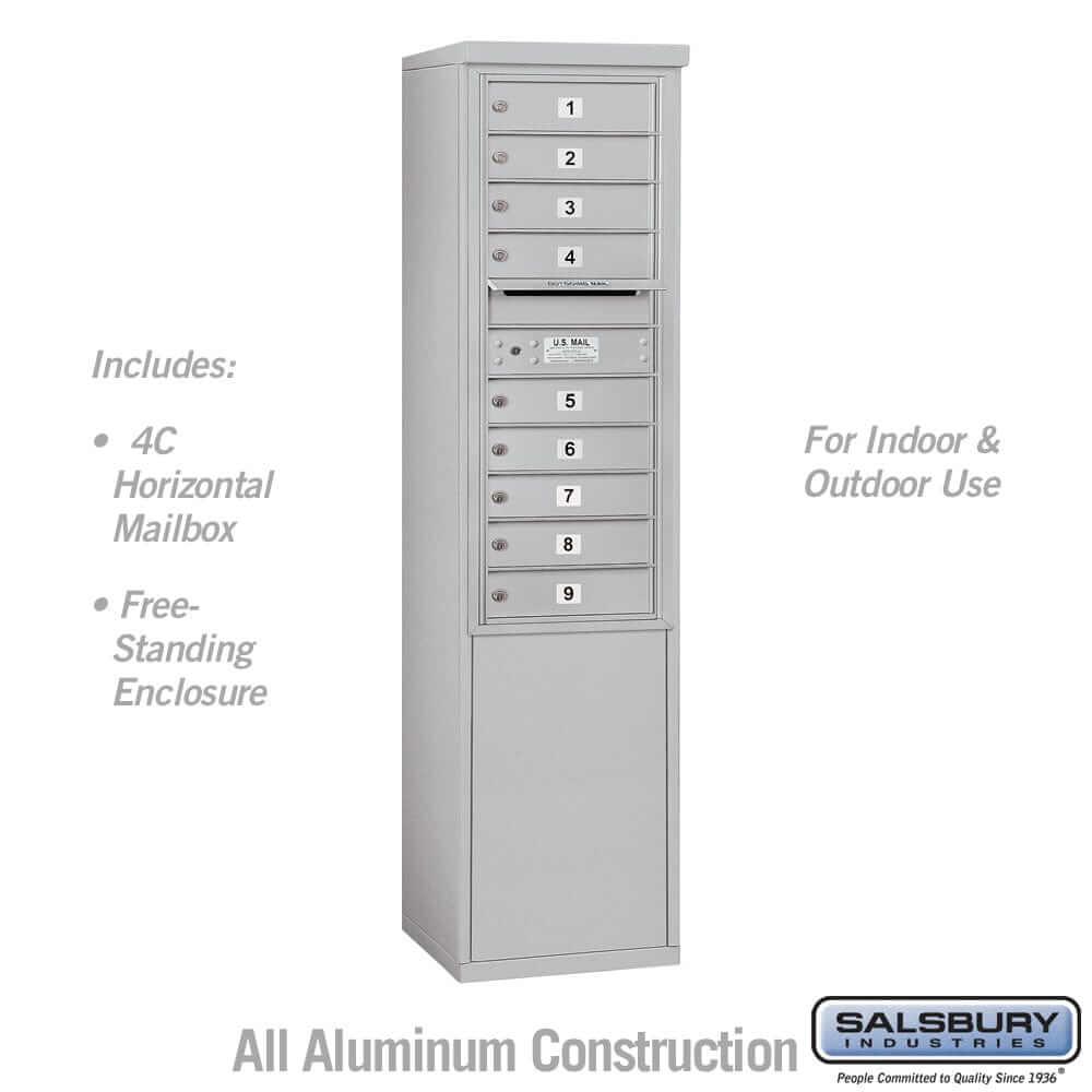 Salsbury Industries Free-Standing 4C Horizontal Mailbox with USPS Access — 11 Door High [9 Doors] 3911S-09AFU 820996607553 YourLockerStore