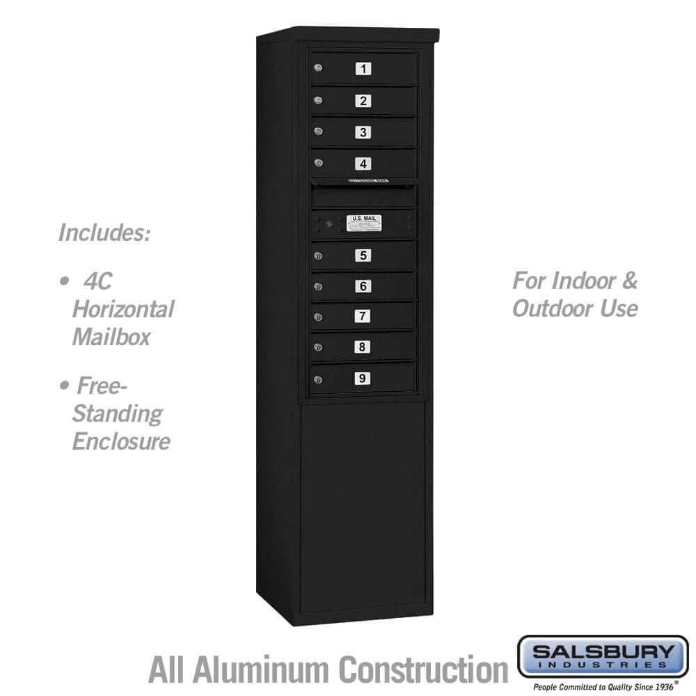 Salsbury Industries Free-Standing 4C Horizontal Mailbox with USPS Access — 11 Door High [9 Doors] 3911S-09BFU 820996627445 YourLockerStore