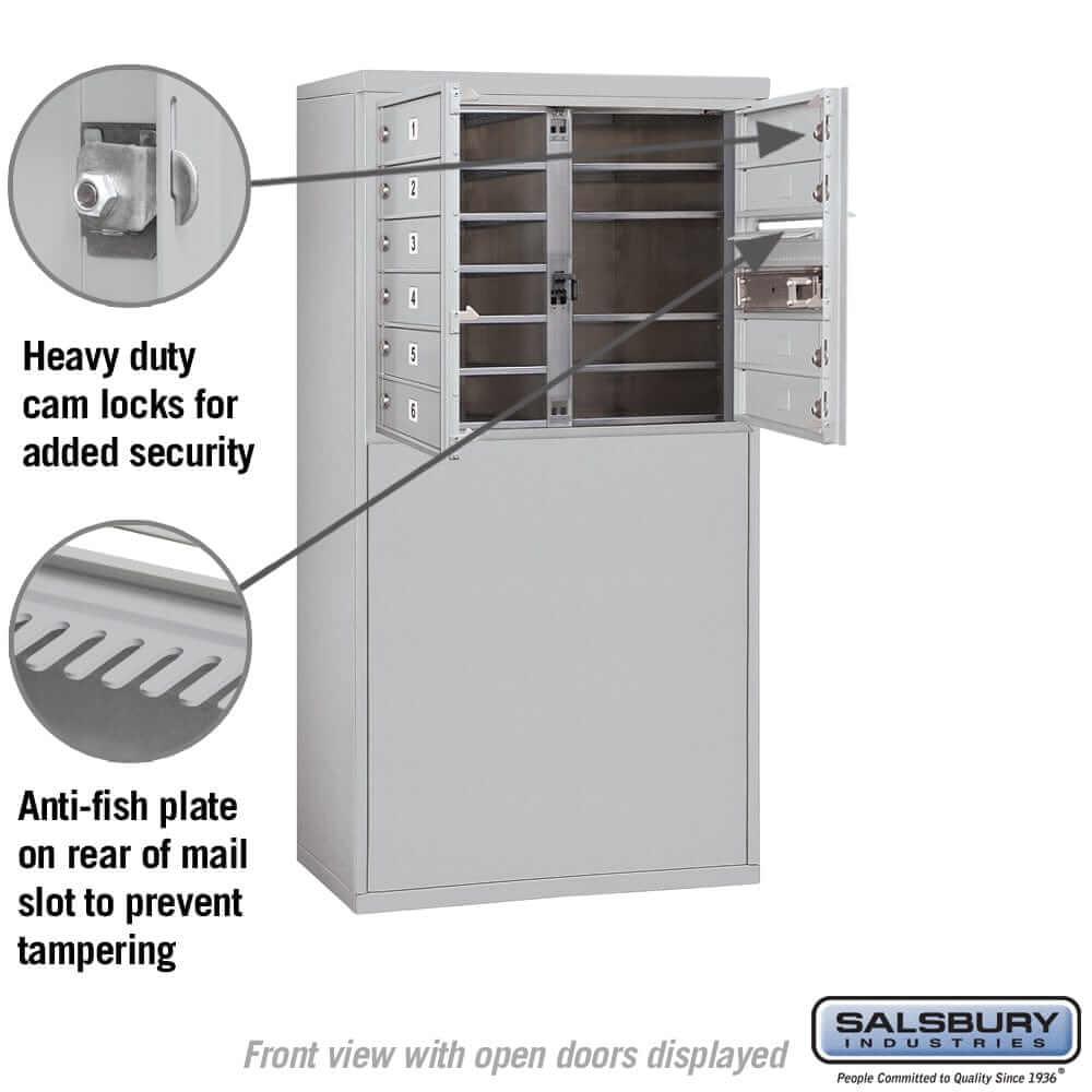 Salsbury Industries Free-Standing 4C Horizontal Mailbox with USPS Access — 6 Door High [10 Doors] YourLockerStore