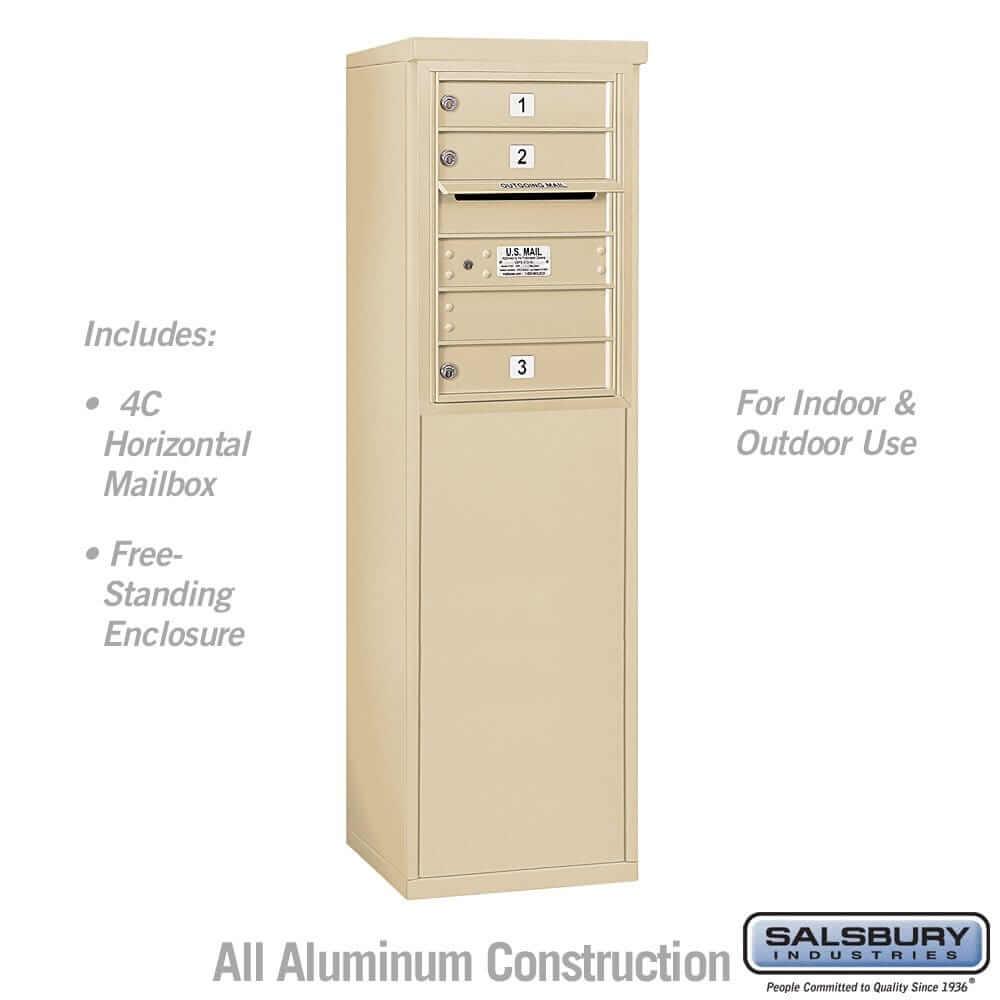 Salsbury Industries Free-Standing 4C Horizontal Mailbox with USPS Access — 6 Door High [3 Doors] 3906S-03SFU 820996628060 YourLockerStore