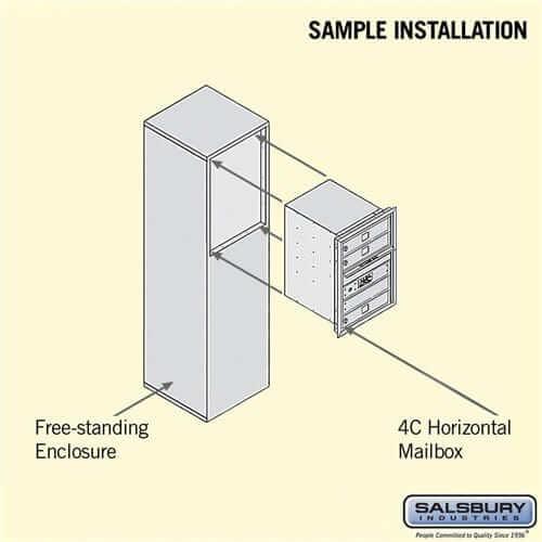 Salsbury Industries Free-Standing 4C Horizontal Mailbox with USPS Access — 6 Door High [3 Doors] YourLockerStore