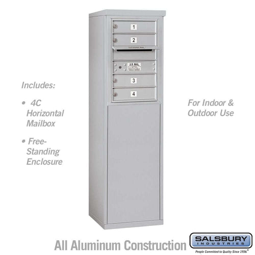 Salsbury Industries Free-Standing 4C Horizontal Mailbox with USPS Access — 6 Door High [4 Doors] 3906S-04AFU 820996601490 YourLockerStore