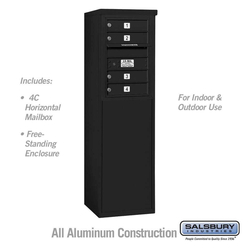 Salsbury Industries Free-Standing 4C Horizontal Mailbox with USPS Access — 6 Door High [4 Doors] 3906S-04BFU 820996627735 YourLockerStore