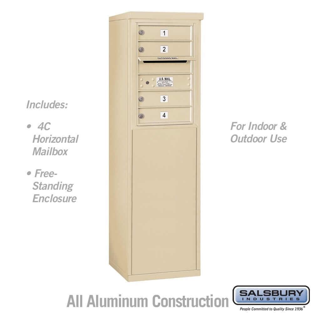 Salsbury Industries Free-Standing 4C Horizontal Mailbox with USPS Access — 6 Door High [4 Doors] 3906S-04SFU 820996601520 YourLockerStore