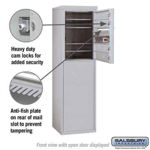 Salsbury Industries Free-Standing 4C Horizontal Mailbox with USPS Access — 6 Door High [4 Doors] YourLockerStore