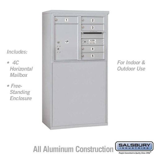 Salsbury Industries Free-Standing 4C Horizontal Mailbox with USPS Access — 6 Door High [5 Doors + 1 Parcel Locker] 3906D-05AFU 820996602831 YourLockerStore
