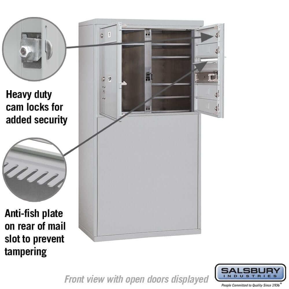 Salsbury Industries Free-Standing 4C Horizontal Mailbox with USPS Access — 6 Door High [5 Doors + 1 Parcel Locker] YourLockerStore