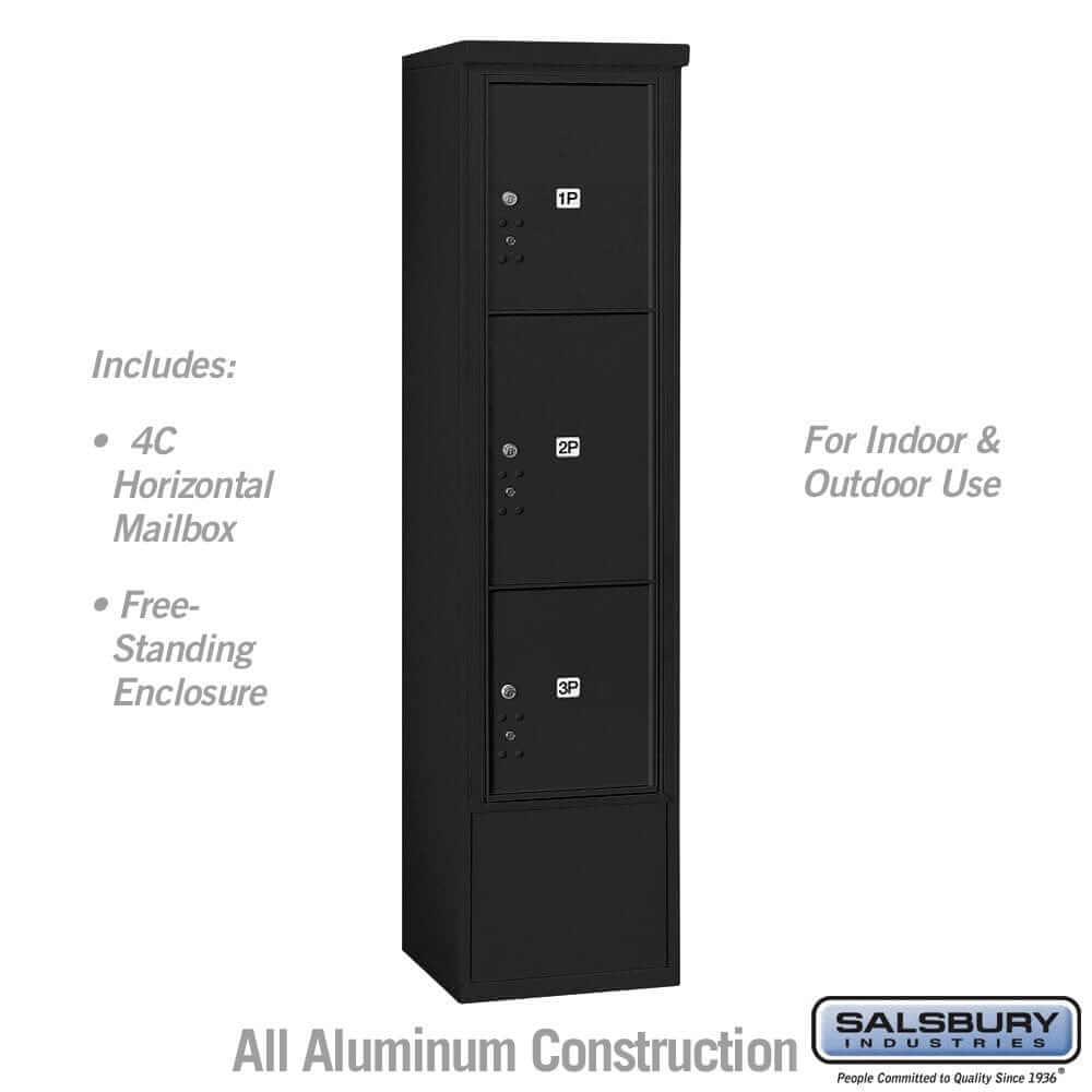 Salsbury Industries Free-Standing 4C Horizontal Mailbox with USPS Access — Maximum Height [3 Parcel Lockers] 3916S-3PBFU 820996627339 YourLockerStore