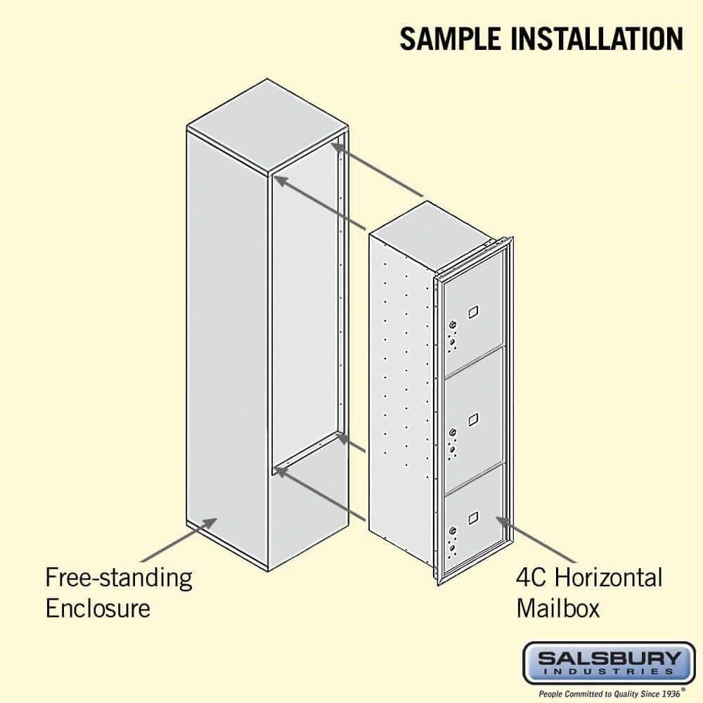 Salsbury Industries Free-Standing 4C Horizontal Mailbox with USPS Access — Maximum Height [3 Parcel Lockers] YourLockerStore