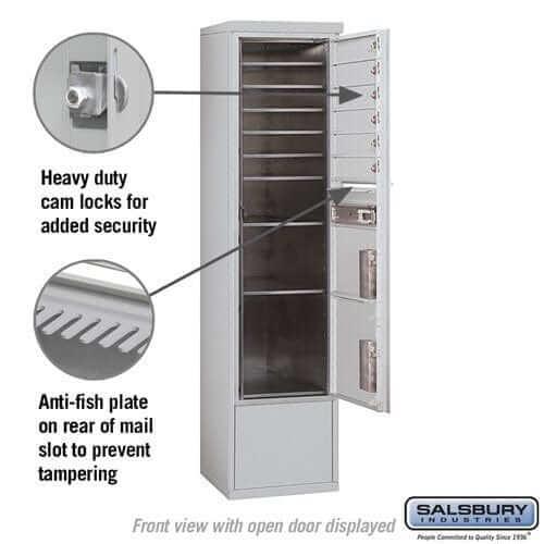 Salsbury Industries Free-Standing 4C Horizontal Mailbox with USPS Access — Maximum Height [6 Doors + 2 Parcel Lockers] YourLockerStore