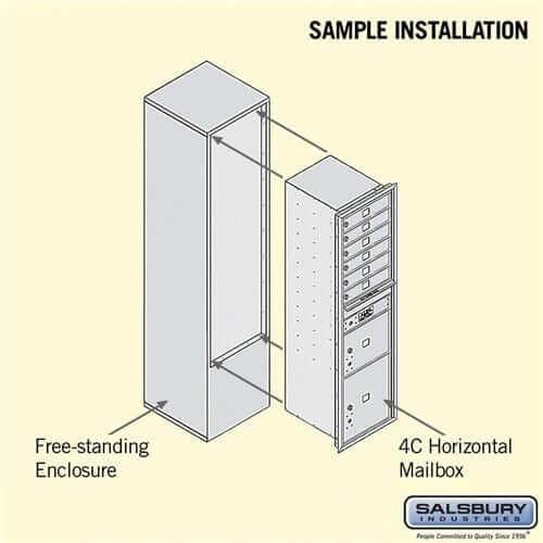 Salsbury Industries Free-Standing 4C Horizontal Mailbox with USPS Access — Maximum Height [6 Doors + 2 Parcel Lockers] YourLockerStore