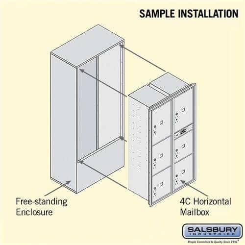 Salsbury Industries Free-Standing 4C Horizontal Mailbox with USPS Access — Maximum Height [6 Parcel Lockers] YourLockerStore