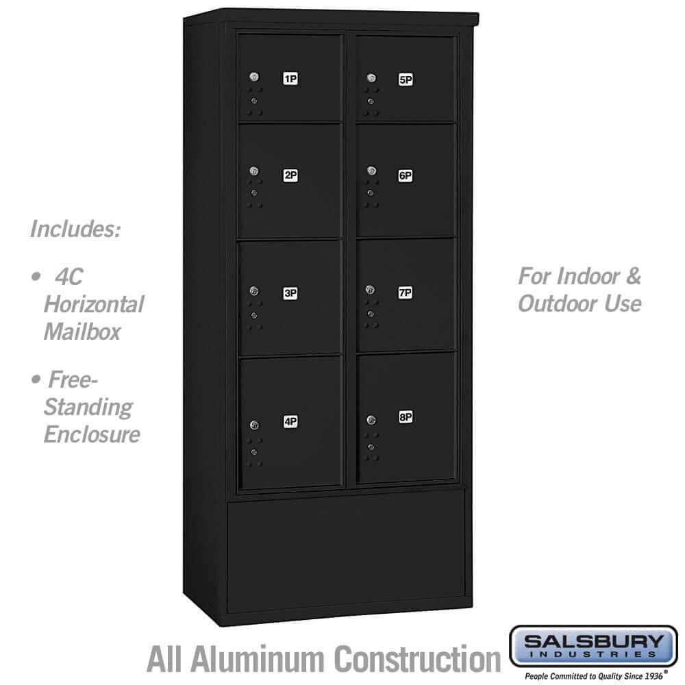 Salsbury Industries Free-Standing 4C Horizontal Mailbox with USPS Access — Maximum Height [8 Parcel Lockers] 3916D-8PBFU 820996627322 YourLockerStore