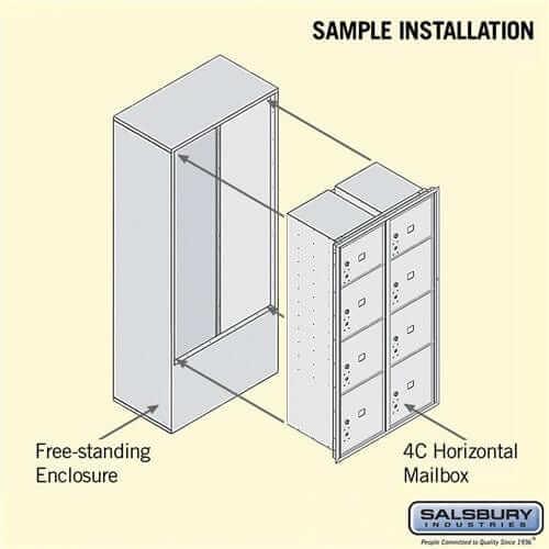 Salsbury Industries Free-Standing 4C Horizontal Mailbox with USPS Access — Maximum Height [8 Parcel Lockers] YourLockerStore